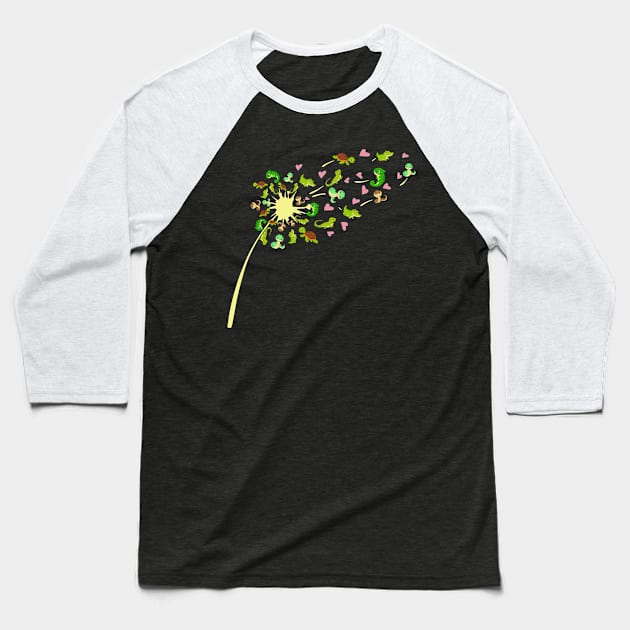 Reptile dandelion Baseball T-Shirt by SerenityByAlex